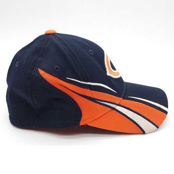 Vintage NFL Chicago Bears Reebok Tiger Stripe Hat Football Cap OSFA Fitted - Picture 4 of 7